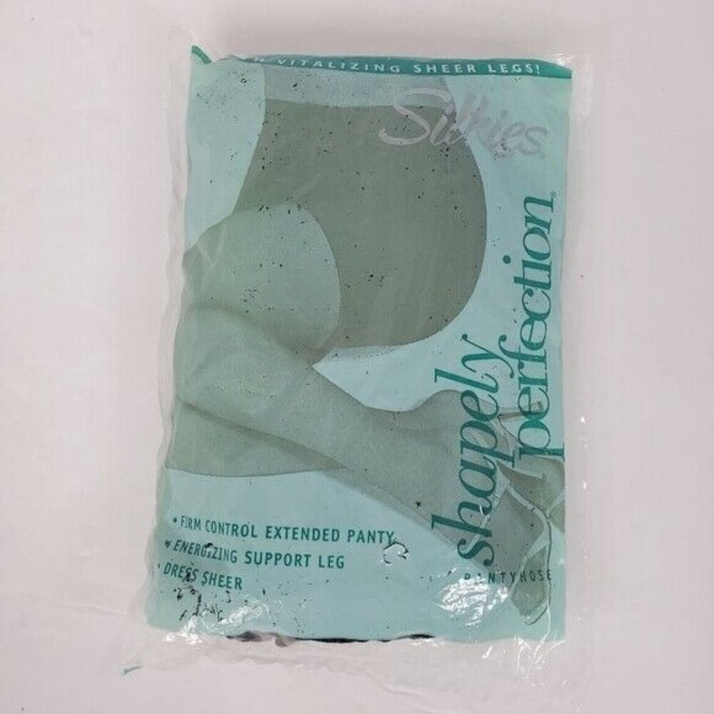 Silkies black sheer firm control extended panty shapewear M New in Bag